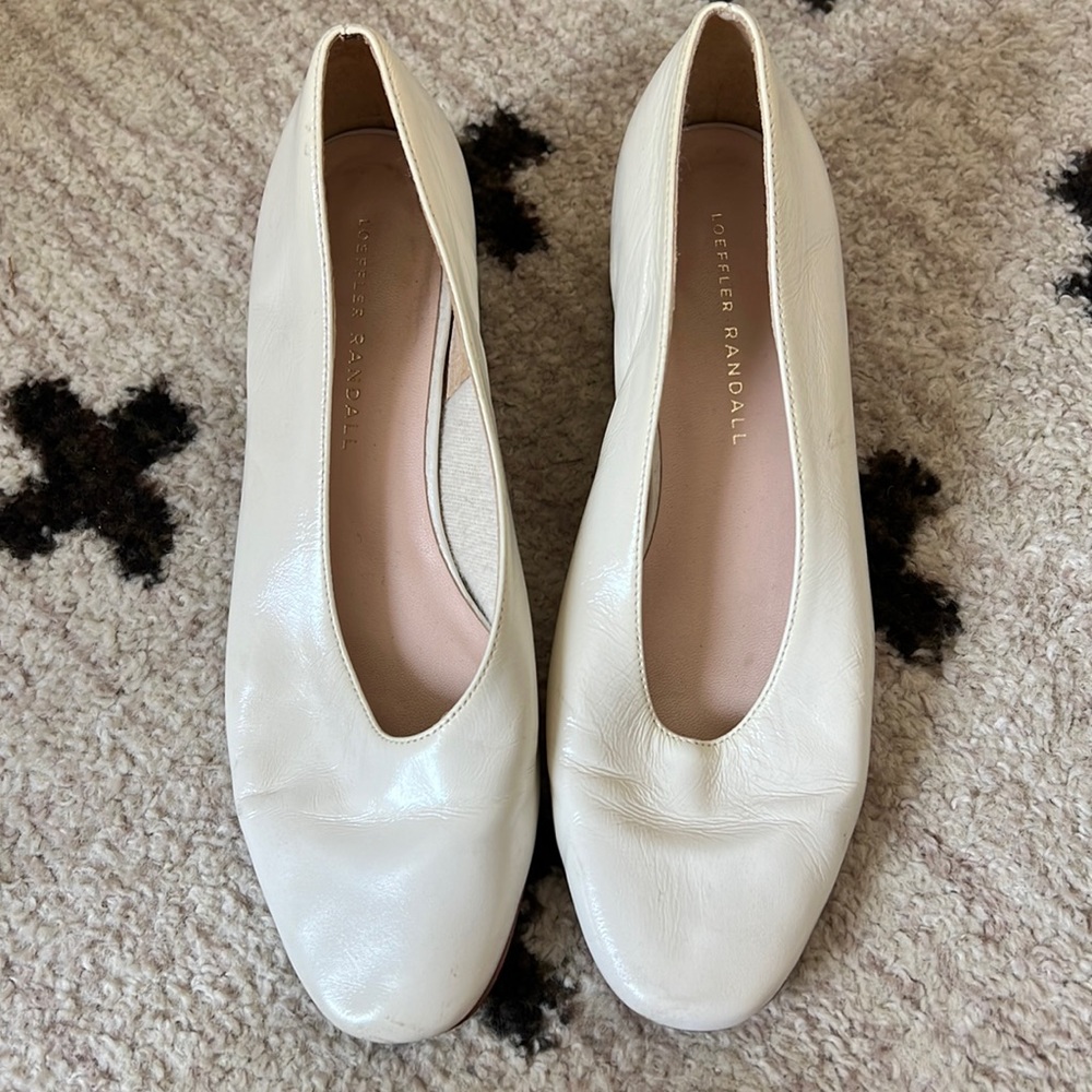 White Loeffler Randall Brooks pumps.